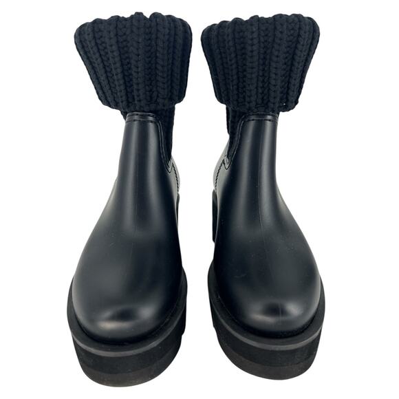 Moncler Ginette Waterproof Fold Over Wedge Rain Boot - Picture 7 of 13